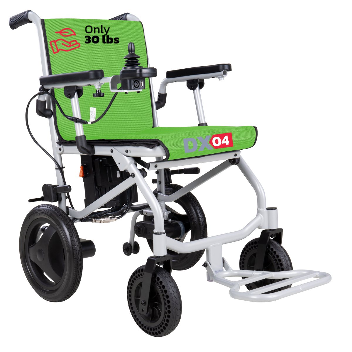Rubicon DX04 - World's Lightest Electric Power Wheelchair: Foldable, Compact & Lightweight Motorized Wheelchair for Easy Travel & Mobility