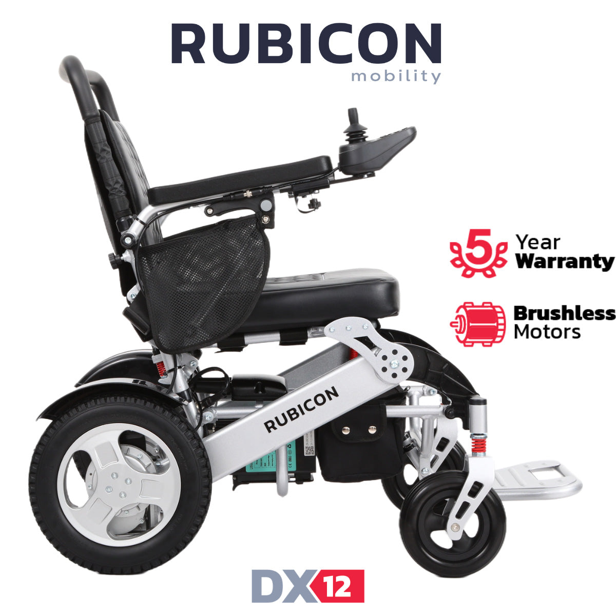 Rubicon DX12 - Deluxe Premium Electric Power Wheelchair with Dual 300W