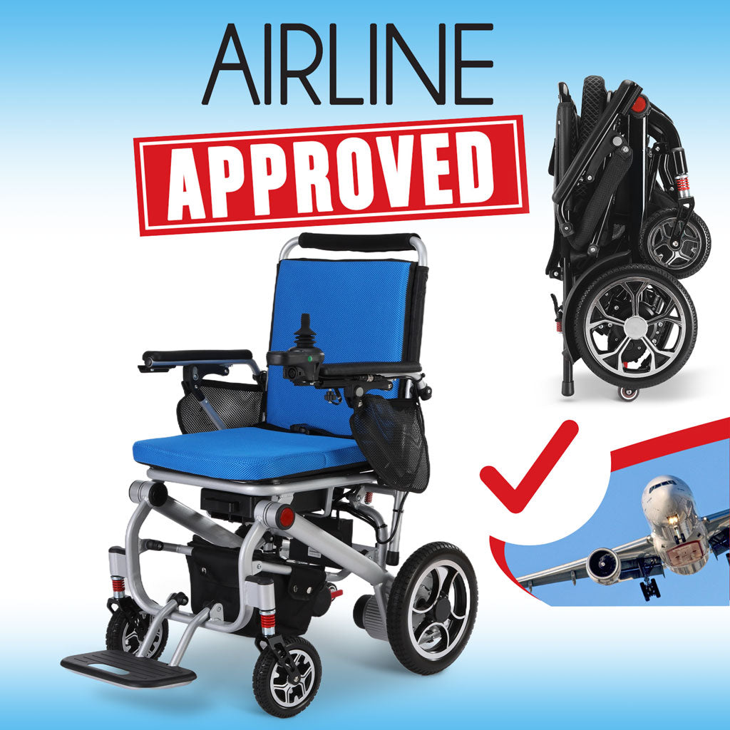 Rubicon DX07 - Ultra Lightweight, Foldable Electric Power Wheelchair with Bluetooth & 10-Mile Range | 40 lbs, Compact, Portable & Travel-Friendly