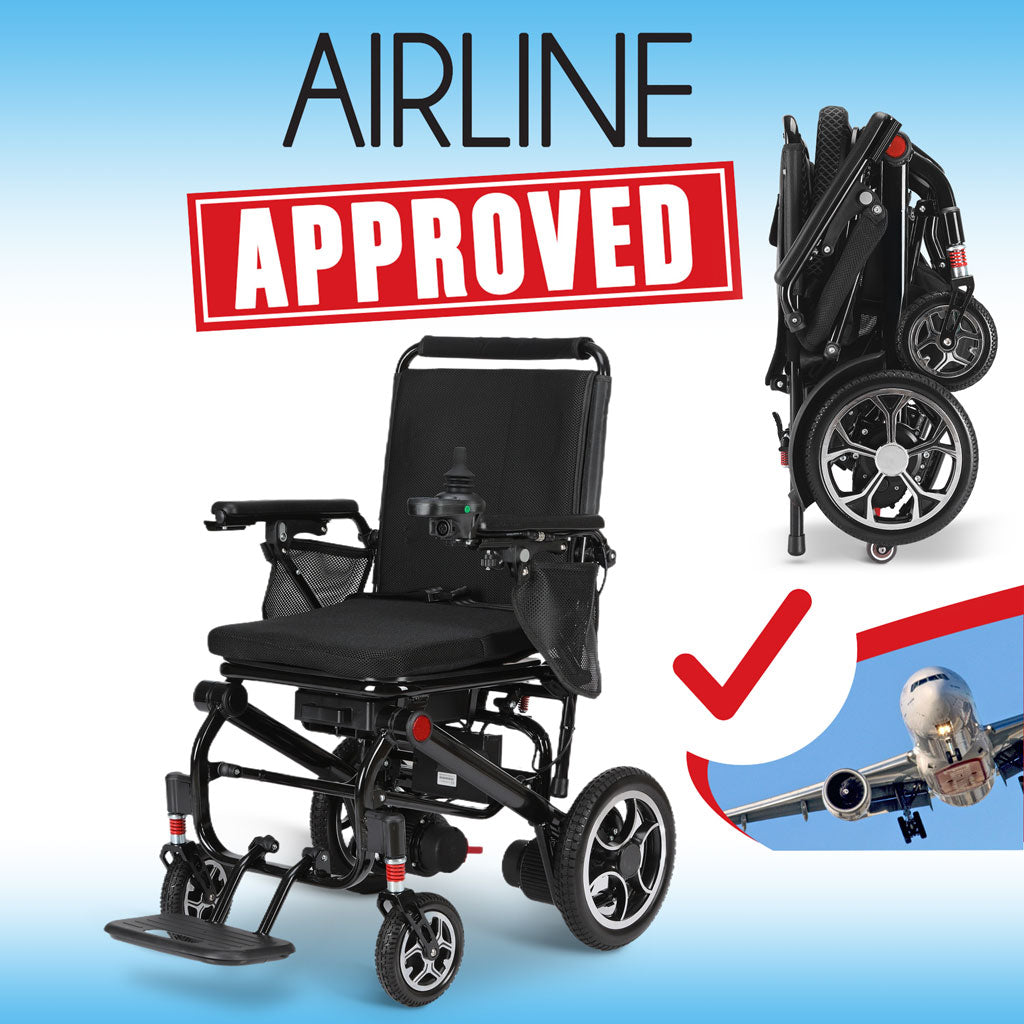 Rubicon DX07 - Ultra Lightweight, Foldable Electric Power Wheelchair with Bluetooth & 10-Mile Range | 40 lbs, Compact, Portable & Travel-Friendly