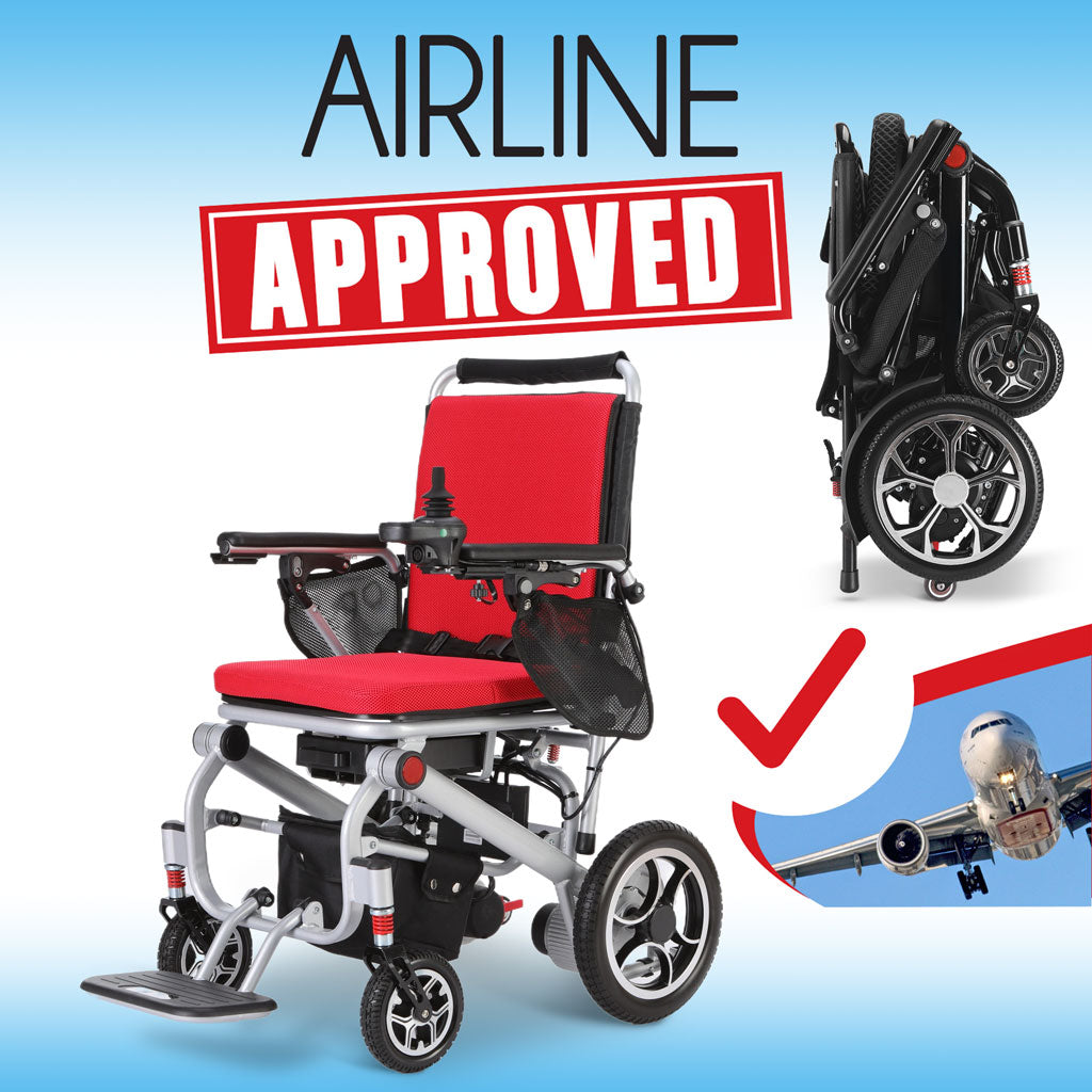 Rubicon DX07 - Ultra Lightweight, Foldable Electric Power Wheelchair with Bluetooth & 10-Mile Range | 40 lbs, Compact, Portable & Travel-Friendly