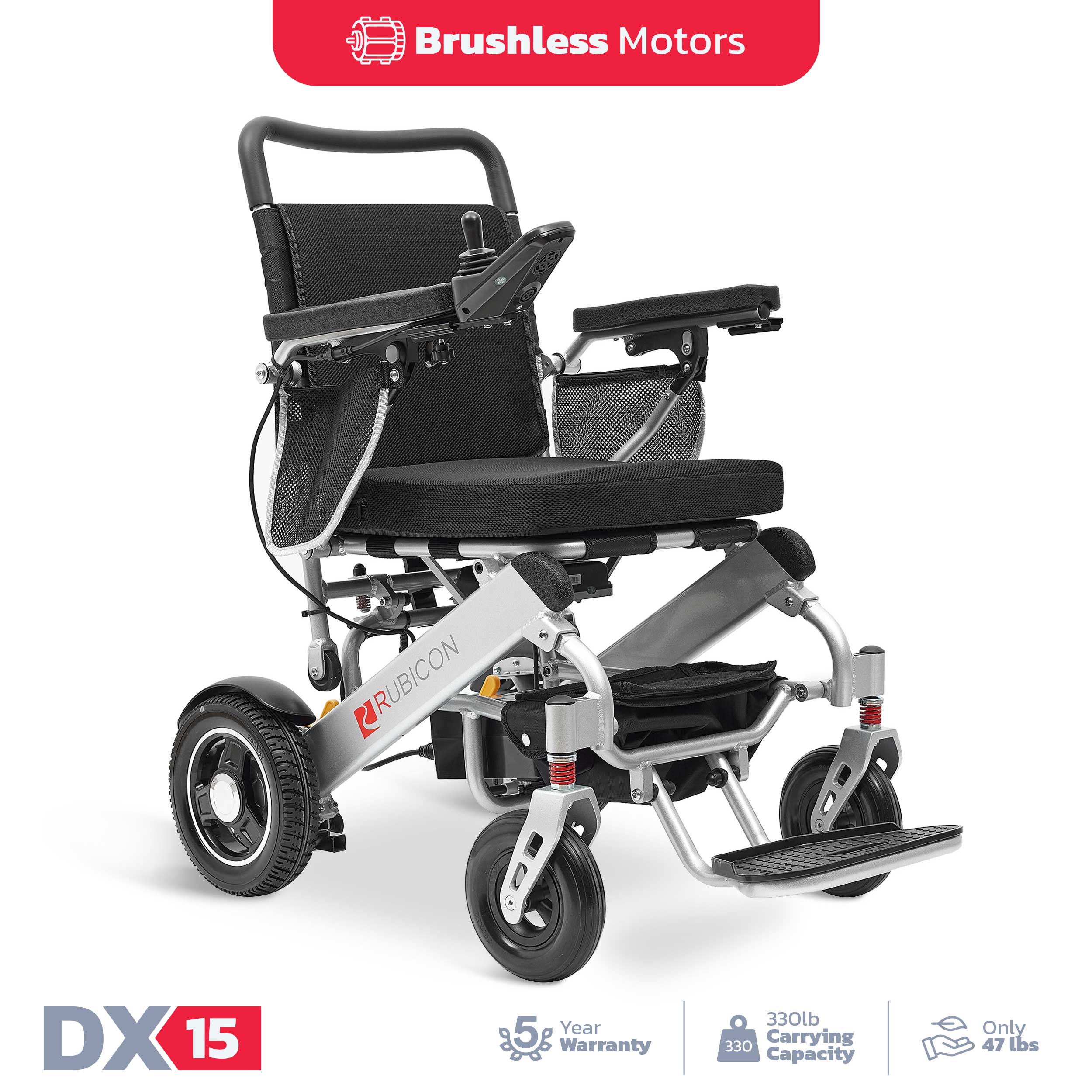 Rubicon DX15 - Lightweight and Brushless Motors Luxurious Electric Wheelchair