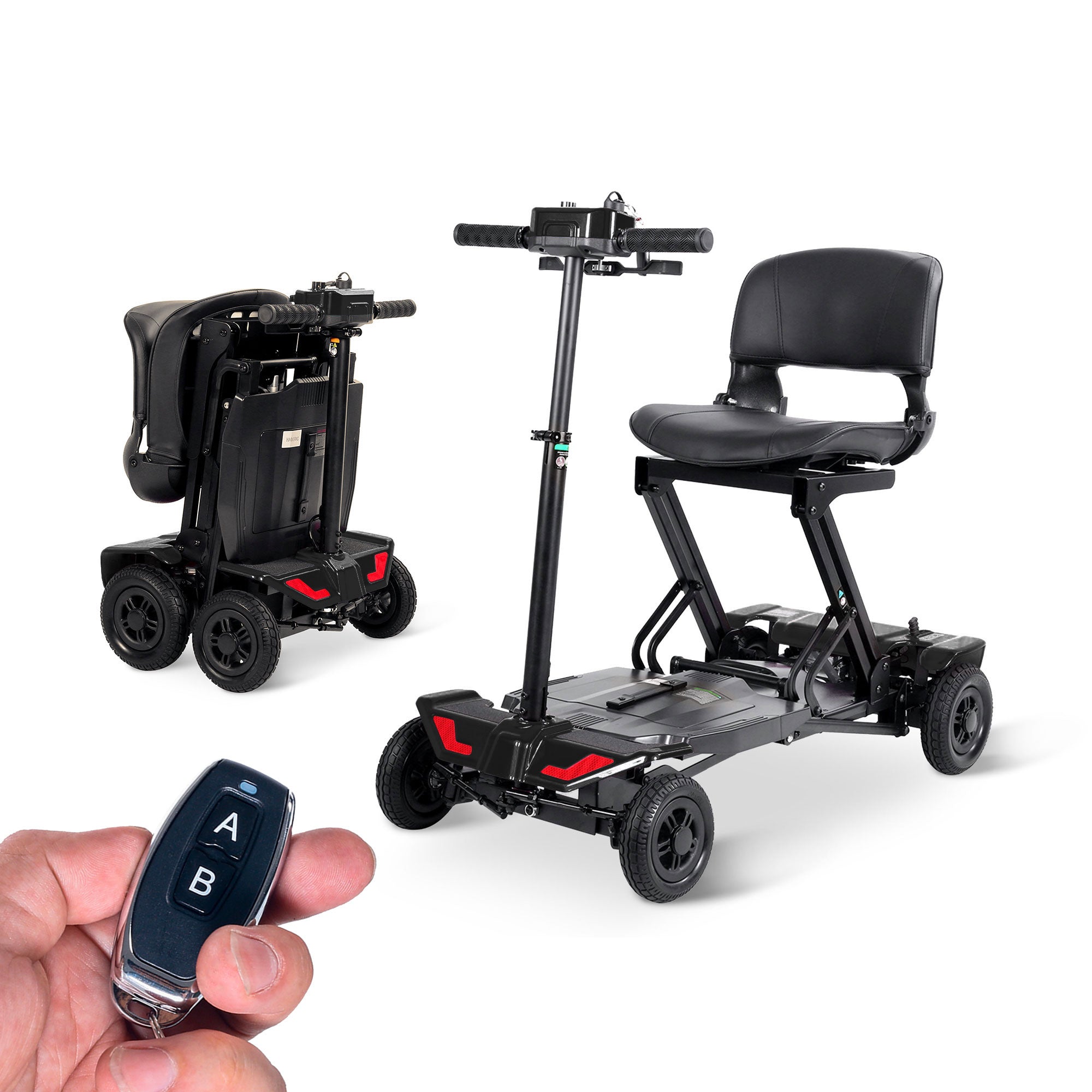 Rubicon FX07 - Premium One-Click Automatic Folding & Unfolding 4-Wheel Mobility Scooter with Remote Control for Seniors | Deluxe & Lightweight