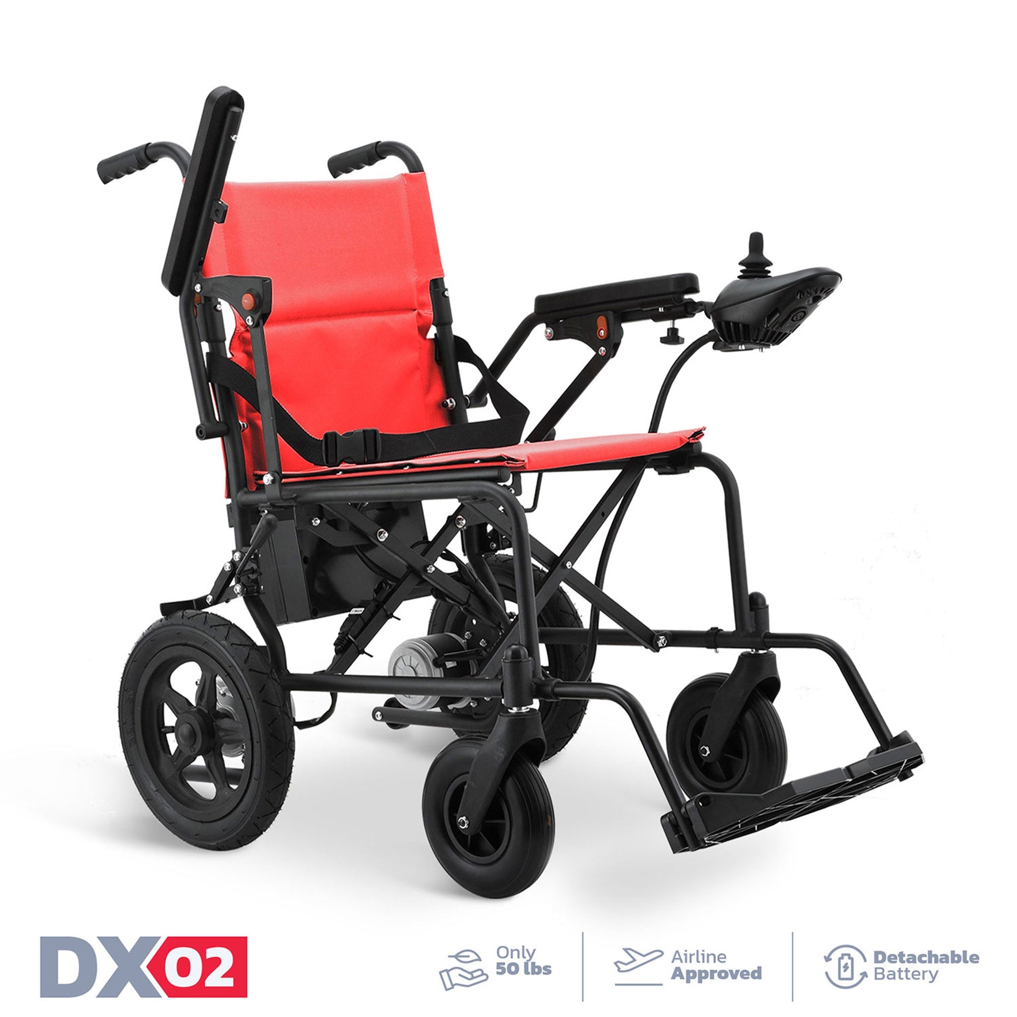 Rubicon DX02 - Affordable, Lightweight & Powerful Electric Wheelchair with Dual Motors & 12-Mile Range | Foldable, Airline-Approved for Travel