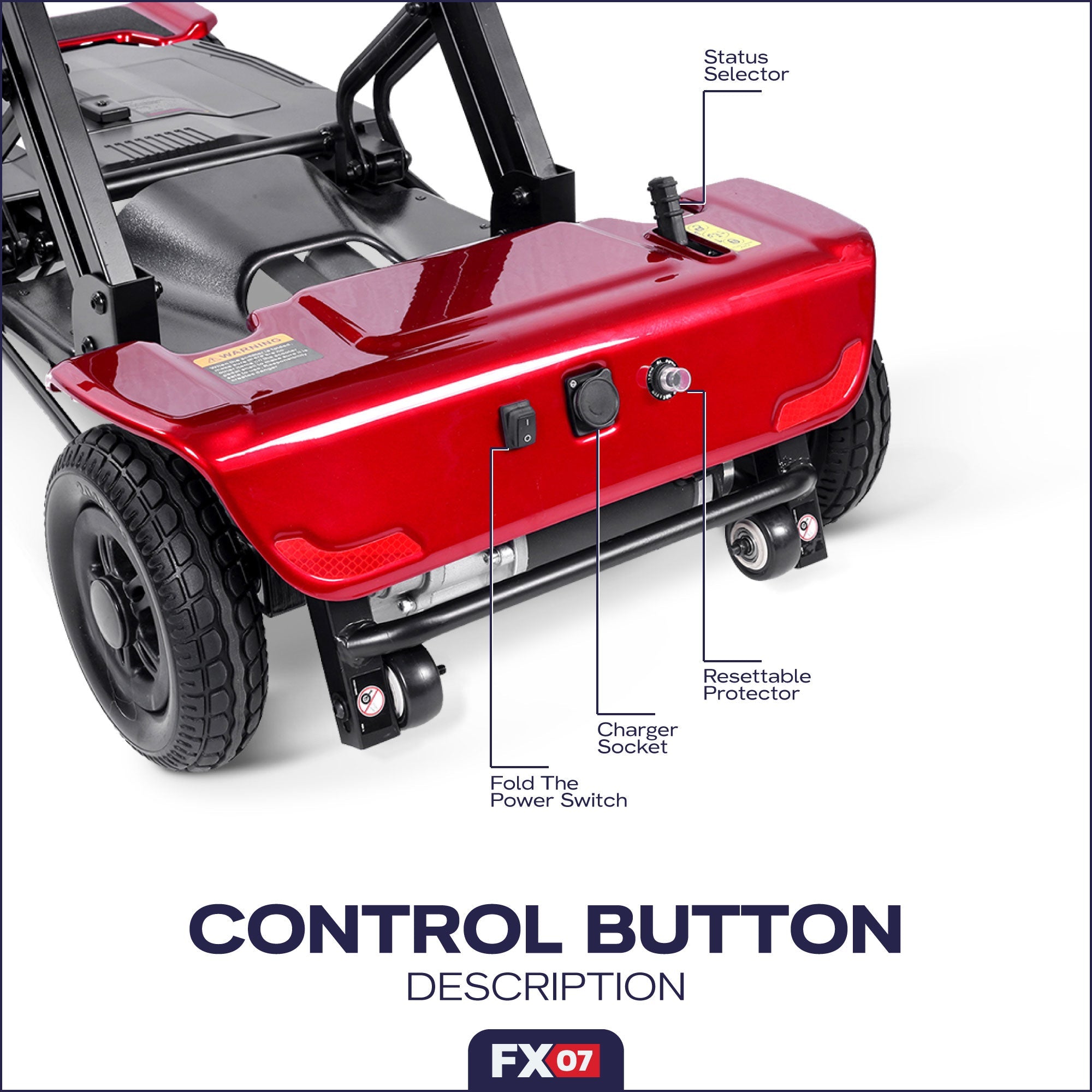 Rubicon FX07 - Premium One-Click Automatic Folding & Unfolding 4-Wheel Mobility Scooter with Remote Control for Seniors | Deluxe & Lightweight