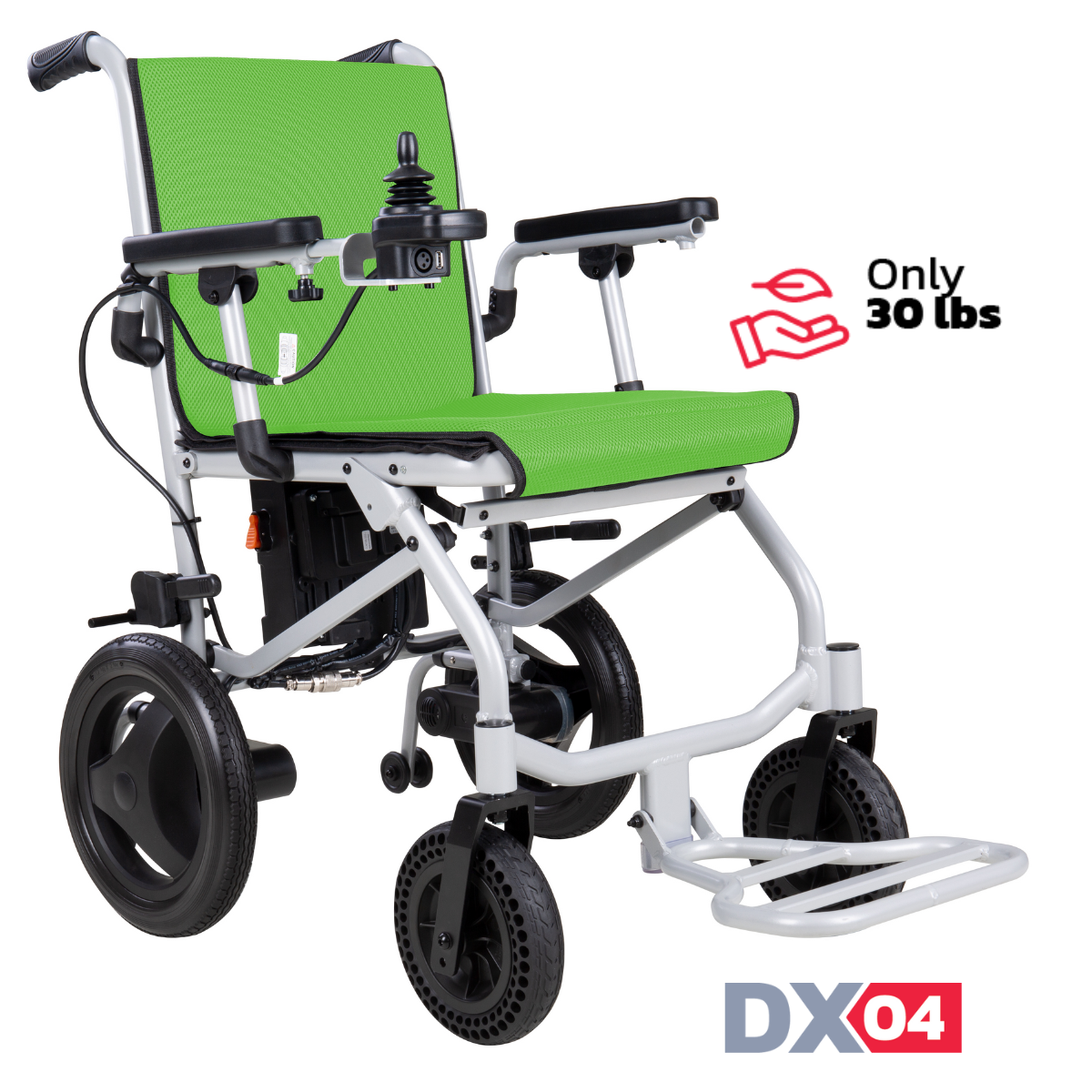 Rubicon DX04 - World's Lightest Electric Power Wheelchair: Foldable, Compact & Lightweight Motorized Wheelchair for Easy Travel & Mobility