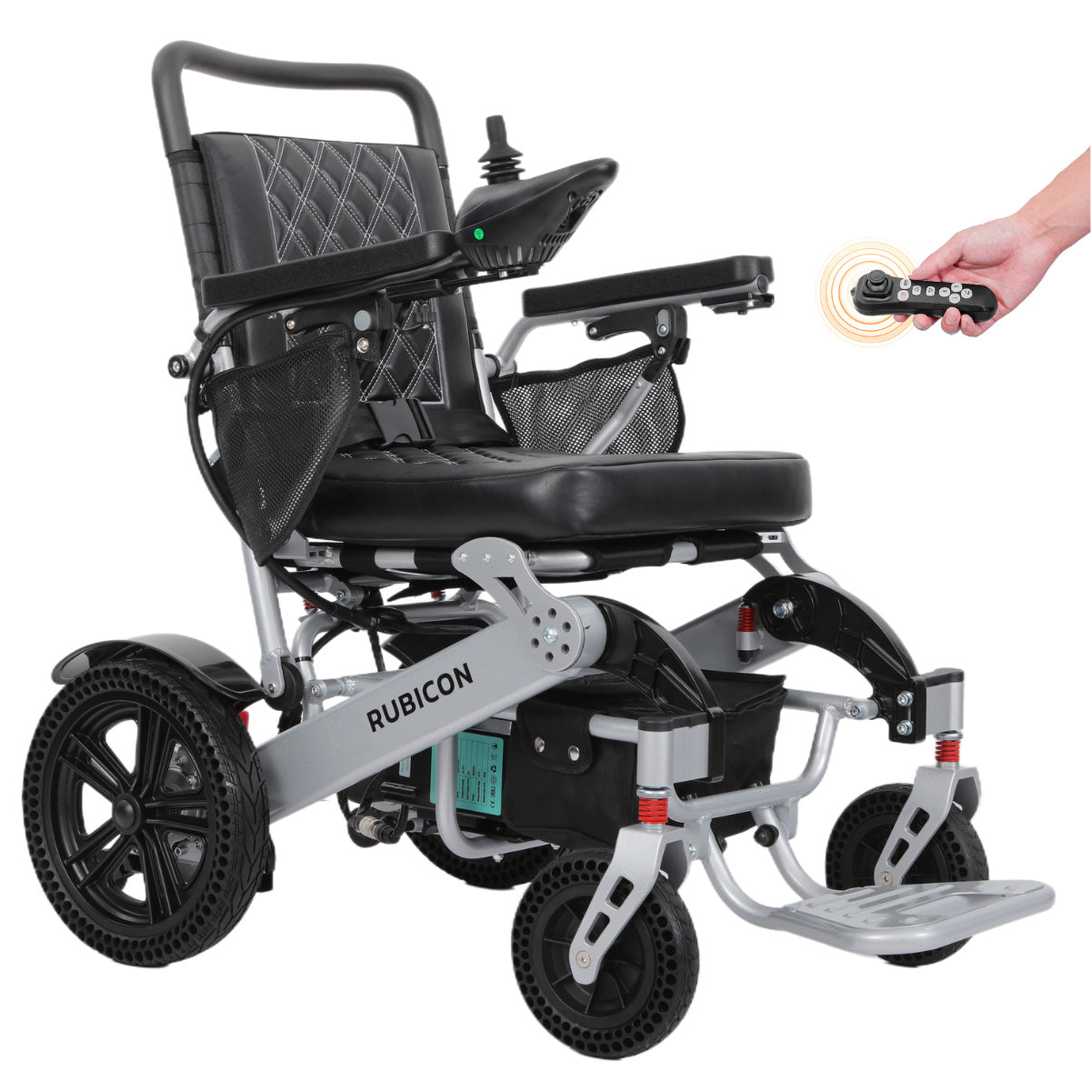 Rubicon DX17 - Automatic Fold-Unfold Electric Power Wheelchair: Lightweight, Auto Collapsible & All-Terrain | Dual 300W Motors, 25-Mile Range
