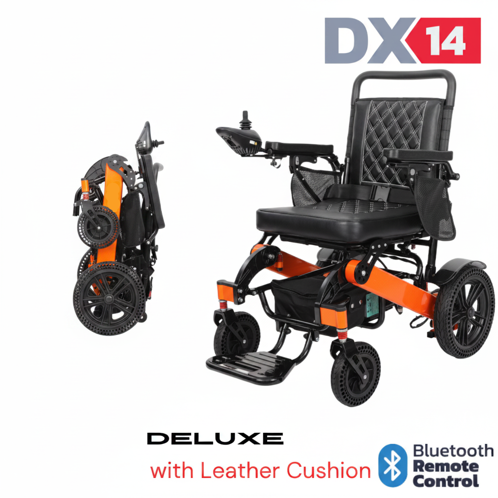 Rubicon DX14 - Premium Longest Range Electric Power Wheelchair with 20-Mile Range | All-Terrain, Lightweight, Foldable & 600W Dual Motors