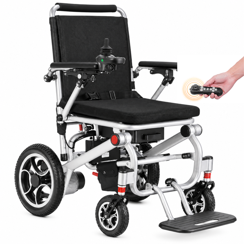 Rubicon DX07 - Ultra Lightweight, Foldable Electric Power Wheelchair with Bluetooth & 10-Mile Range | 40 lbs, Compact, Portable & Travel-Friendly