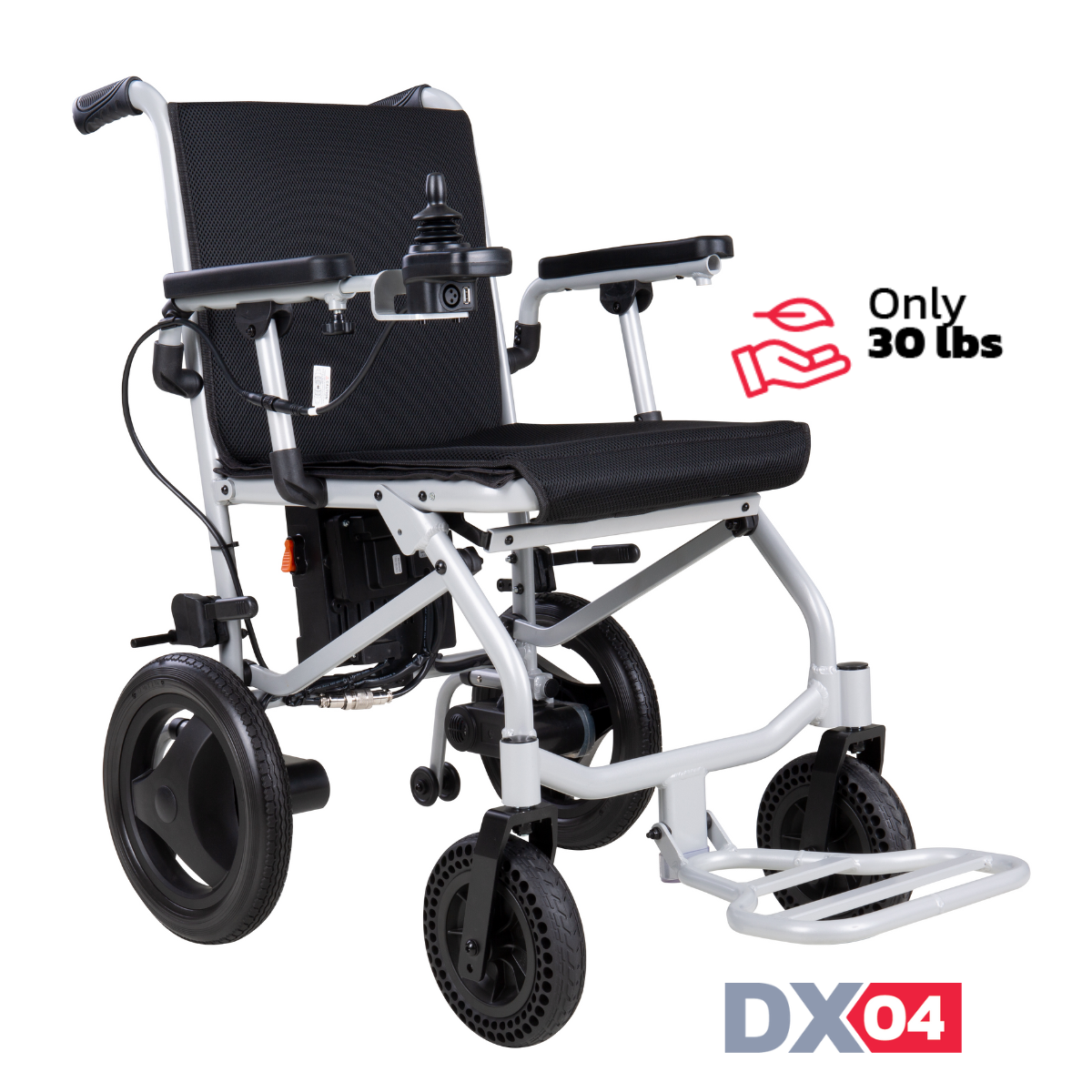 Rubicon DX04 - World's Lightest Electric Power Wheelchair: Foldable, Compact & Lightweight Motorized Wheelchair for Easy Travel & Mobility