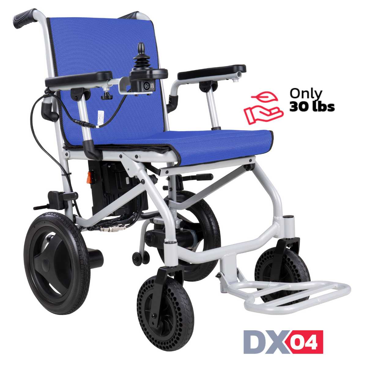 Rubicon DX04 - World's Lightest Electric Power Wheelchair: Foldable, Compact & Lightweight Motorized Wheelchair for Easy Travel & Mobility