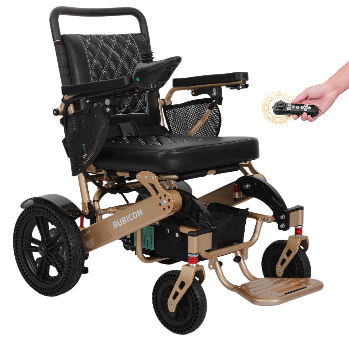 Rubicon DX14 - Premium Longest Range Electric Power Wheelchair with 25-Mile Range | All-Terrain, Lightweight, Foldable & 600W Dual Motors