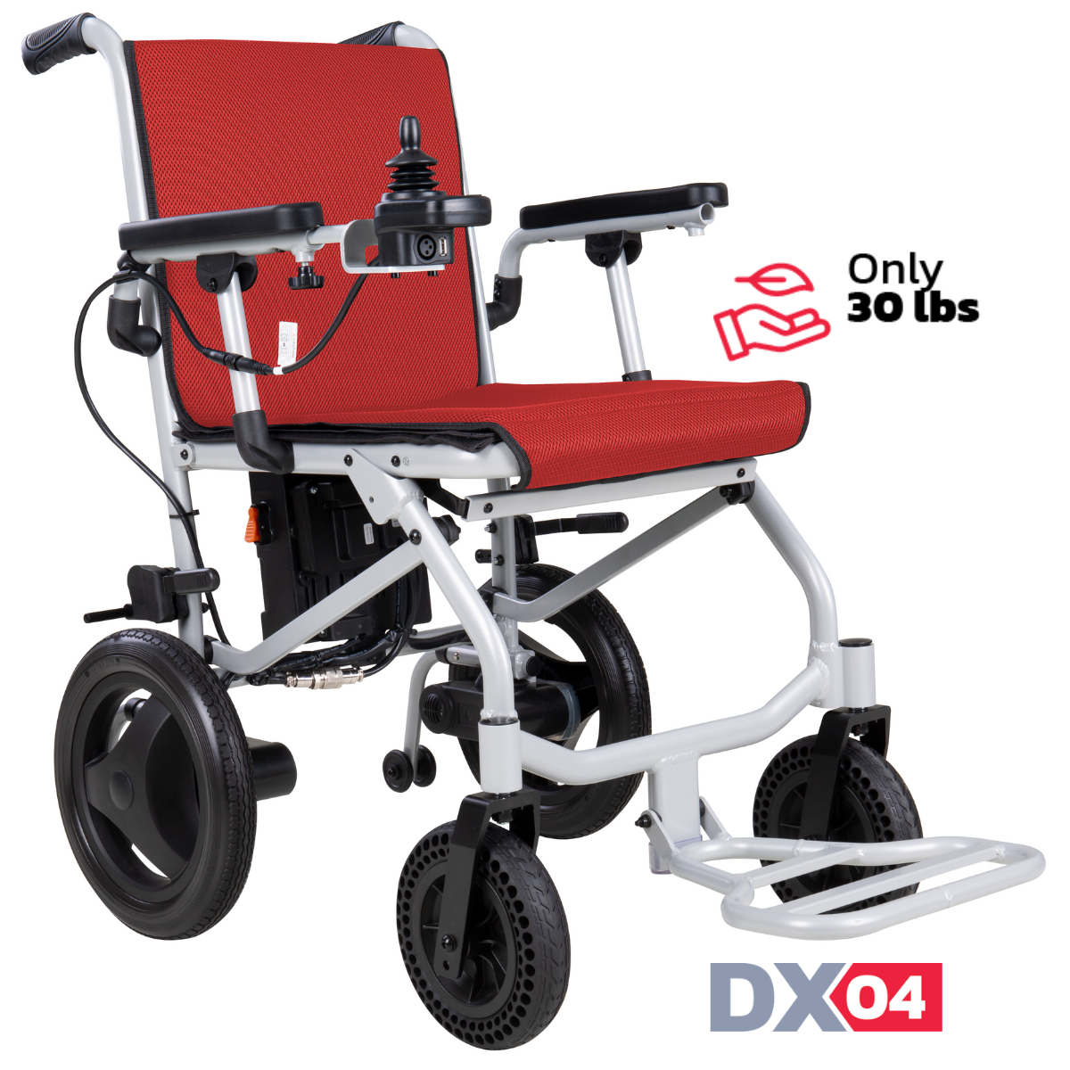 Rubicon DX04 - World's Lightest Electric Power Wheelchair: Foldable, Compact & Lightweight Motorized Wheelchair for Easy Travel & Mobility