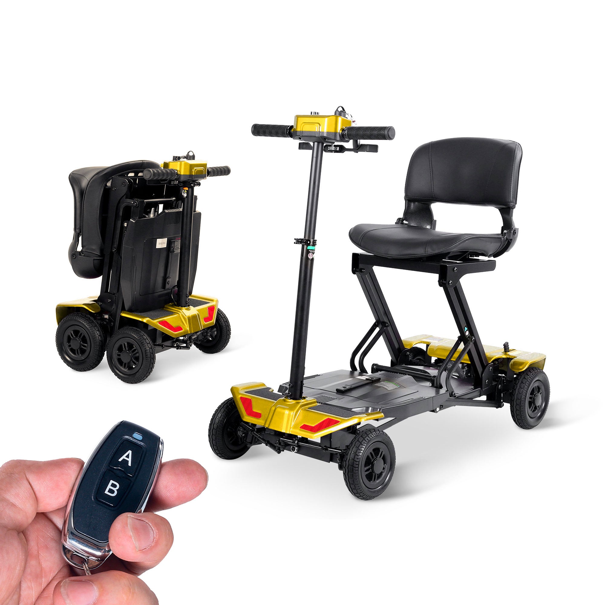 Rubicon FX07 - Premium One-Click Automatic Folding & Unfolding 4-Wheel Mobility Scooter with Remote Control for Seniors | Deluxe & Lightweight
