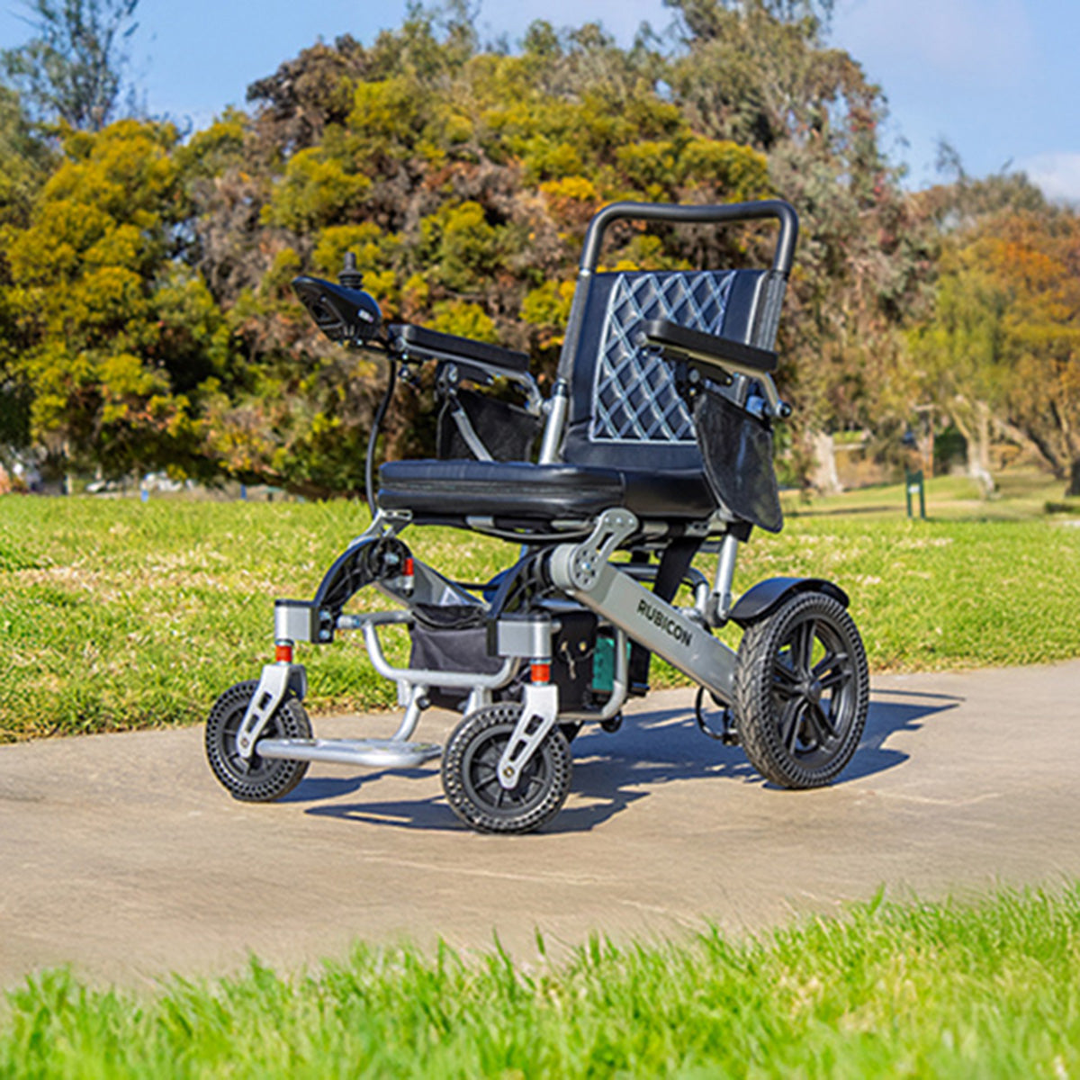 Rubicon DX17 - Automatic Fold-Unfold Electric Power Wheelchair: Lightweight, Auto Collapsible & All-Terrain | Dual 300W Motors, 25-Mile Range