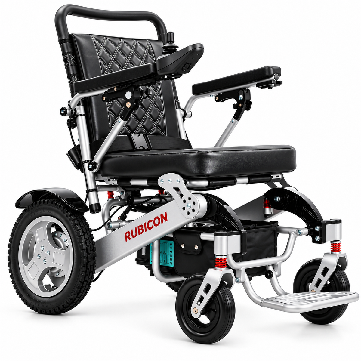 Rubicon DX12 - Deluxe Premium Electric Power Wheelchair with Dual 300W Brushless Motors & 20-Mile Range | All-Terrain, Lightweight, Foldable