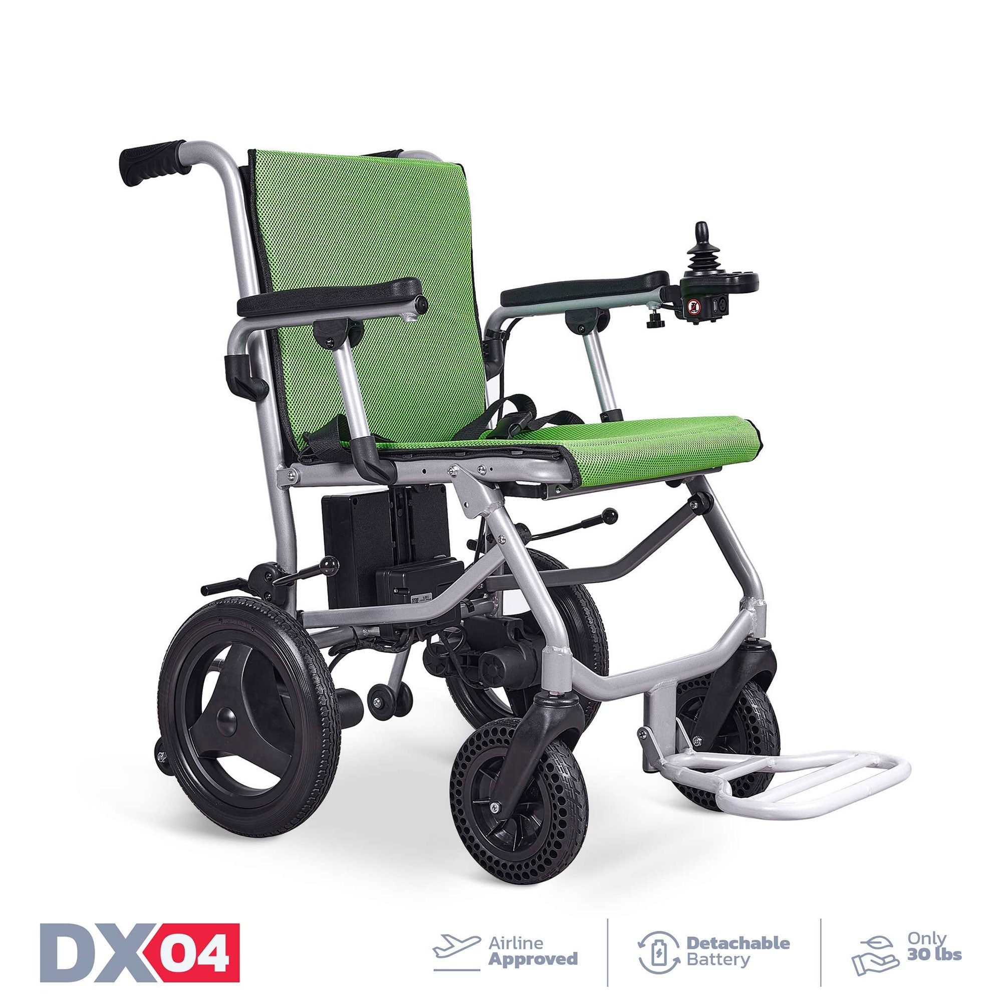 Rubicon DX04 - World's Lightest Electric Power Wheelchair: Foldable, Compact & Lightweight Motorized Wheelchair for Easy Travel & Mobility