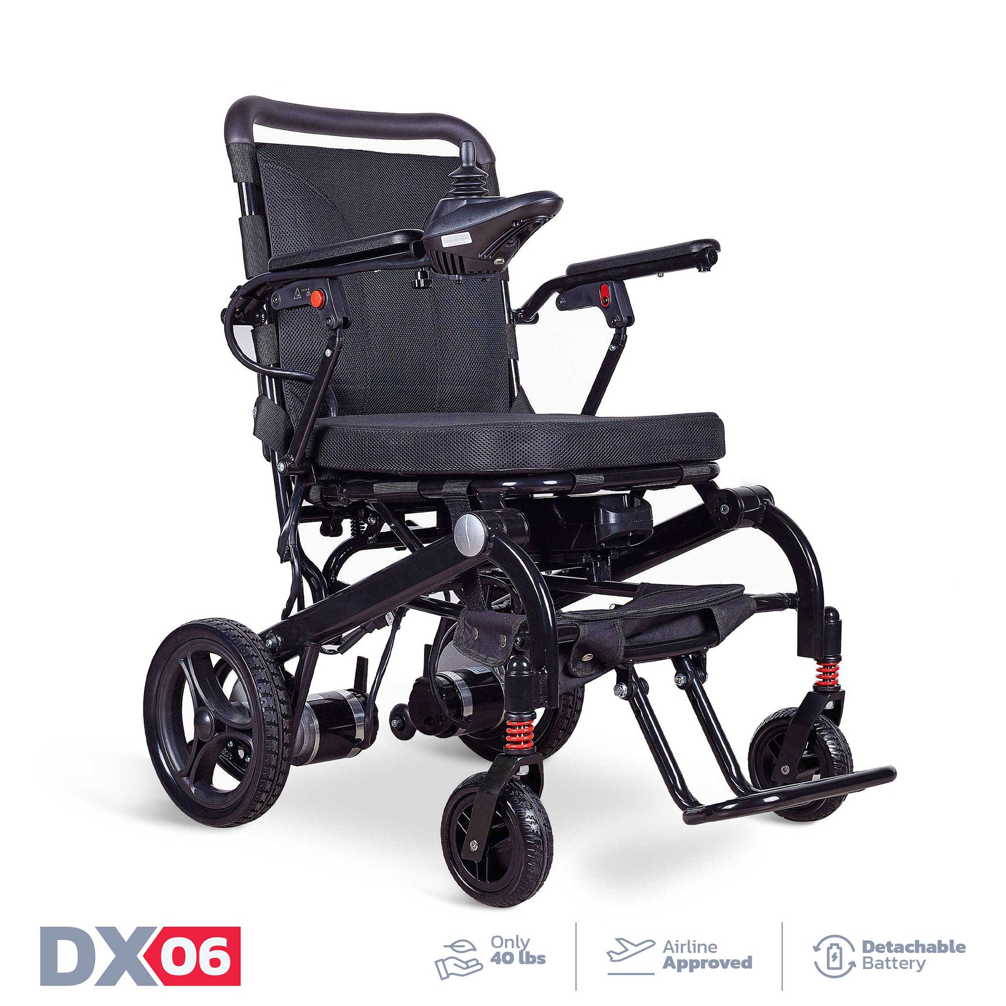 Rubicon DX06 - Super Lightweight, Foldable Electric Wheelchair: Portable, Compact & Motorized for Easy Travel, Ideal for Seniors & Disabled Adults