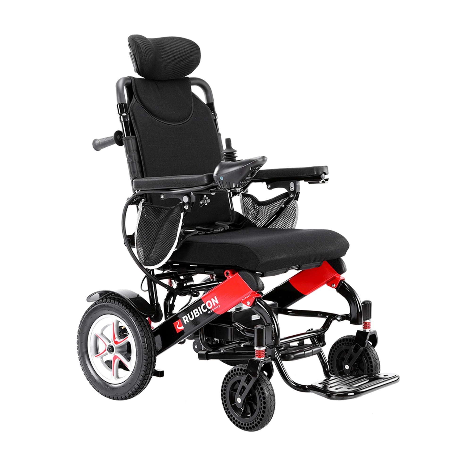 Rubicon DX11 - Reclining Electric Power Wheelchair with Adjustable Headrest, 20-Mile Range & Dual Motors | Lightweight, Foldable & All-Terrain
